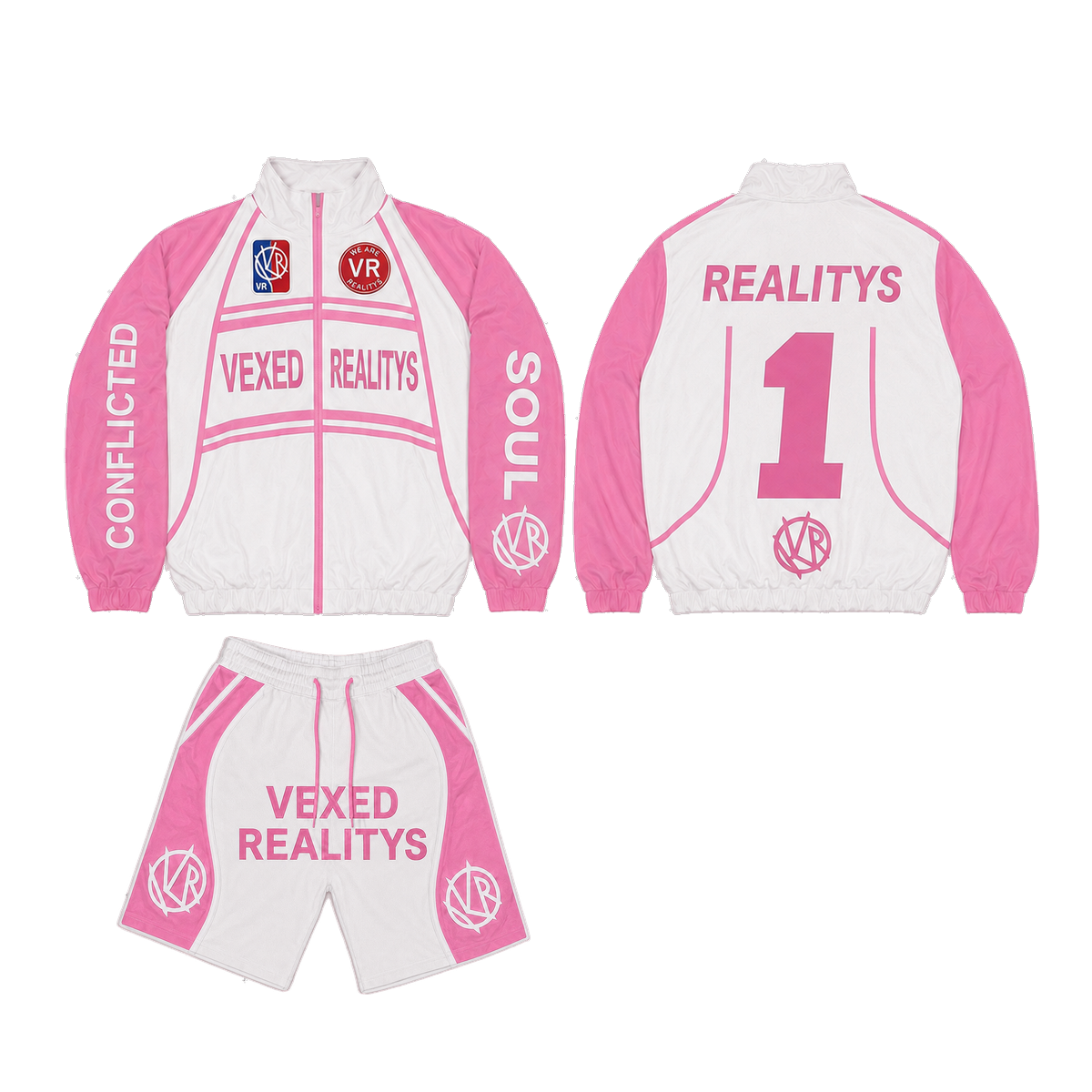 Conflicted Soul Tracksuit in Bubblegum Pink