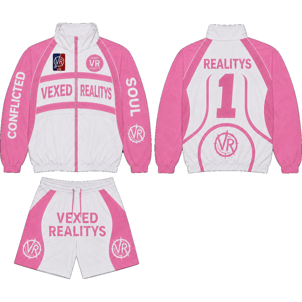 Conflicted Soul Tracksuit in Bubblegum Pink