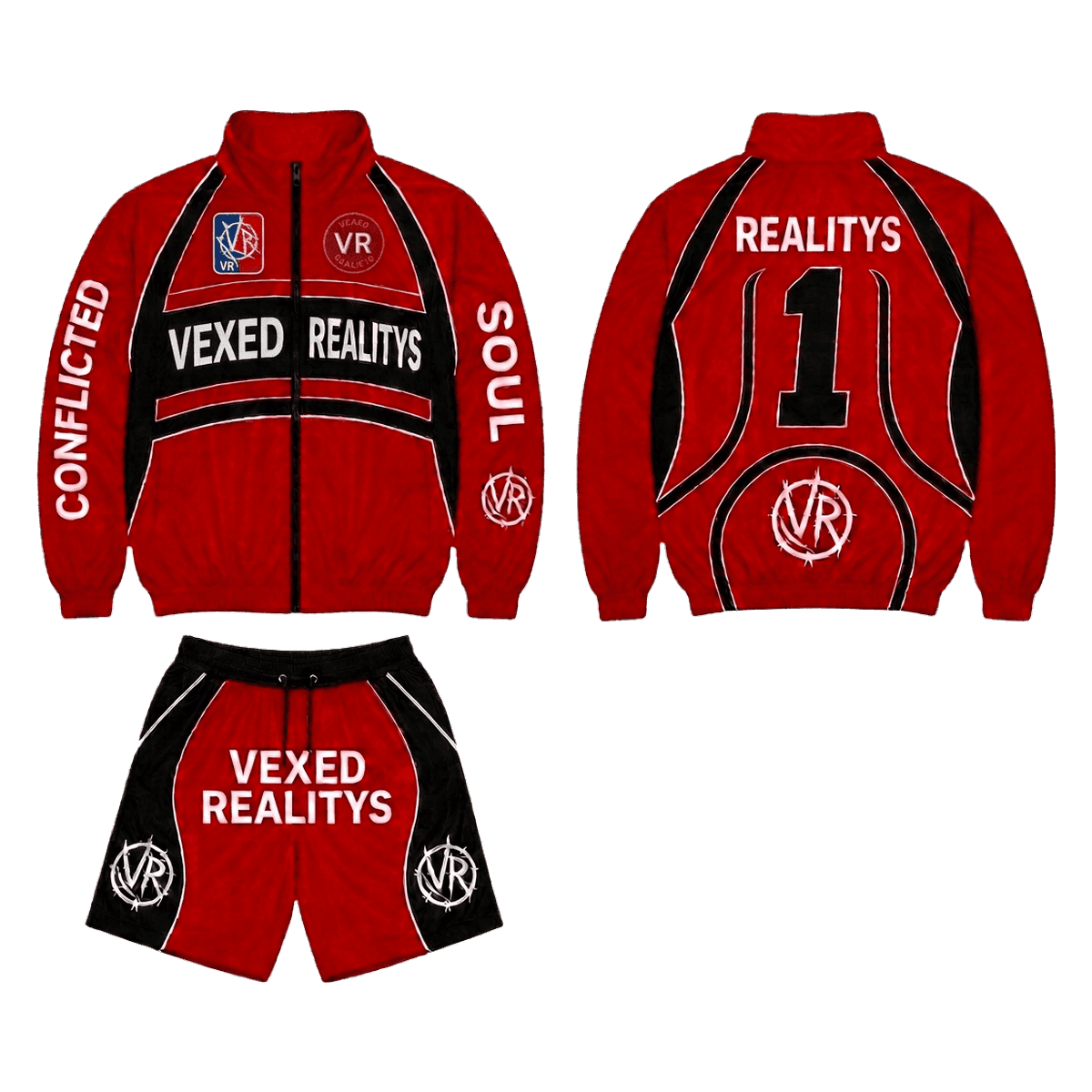 Conflicted Soul Tracksuit in Red