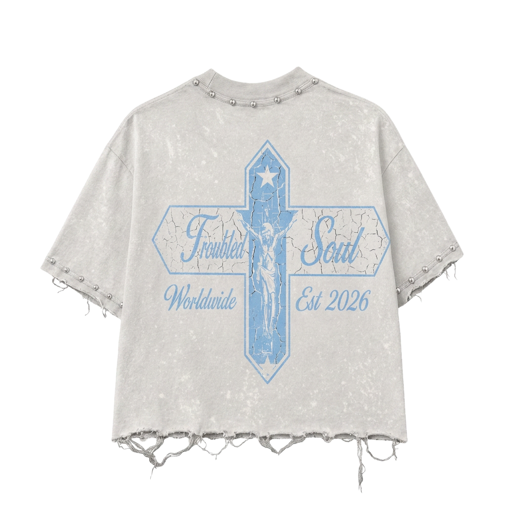 Troubled Soul Tee back in Ice Blue